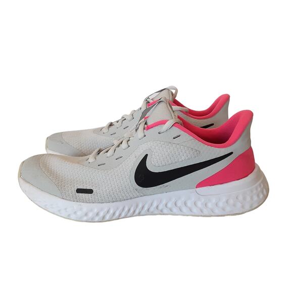 Nike Revolution 5 Gray Pink Slip On Running Shoes Girls 6Y Sneakers BQ5671-010 - Picture 3 of 10